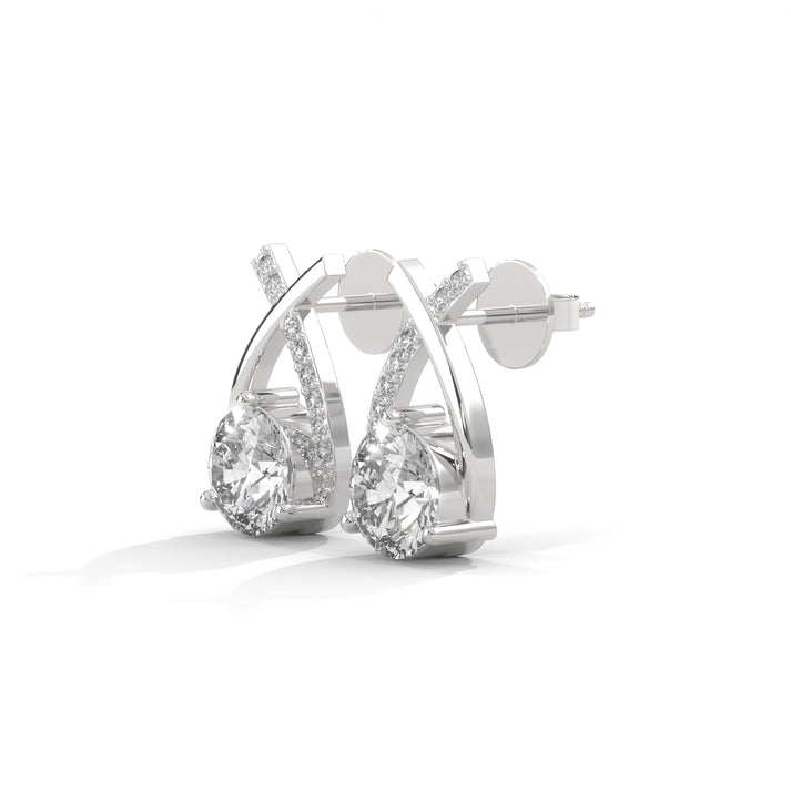 lab grown diamond | moissanite Jewellery Cross Stud Lab Grown Diamond OR Moissanite Earrings by Rabbito Jewels
