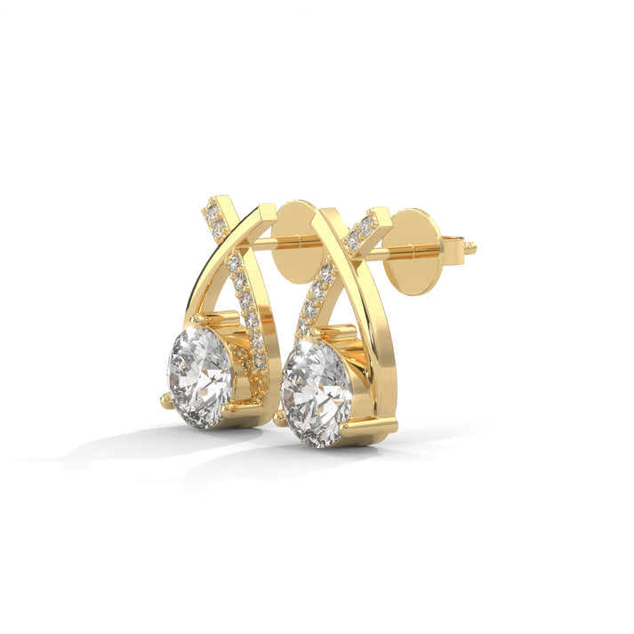 lab grown diamond | moissanite Jewellery Cross Stud Lab Grown Diamond OR Moissanite Earrings by Rabbito Jewels
