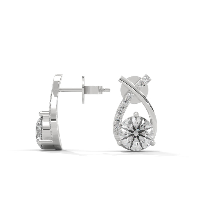 lab grown diamond | moissanite Jewellery Cross Stud Lab Grown Diamond OR Moissanite Earrings by Rabbito Jewels