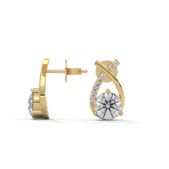 lab grown diamond | moissanite Jewellery Cross Stud Lab Grown Diamond OR Moissanite Earrings by Rabbito Jewels