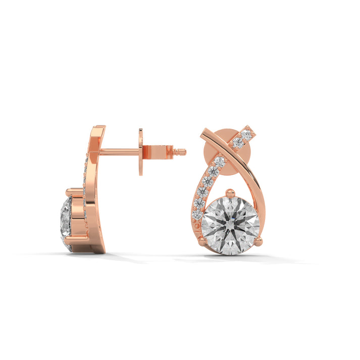 lab grown diamond | moissanite Jewellery Cross Stud Lab Grown Diamond OR Moissanite Earrings by Rabbito Jewels