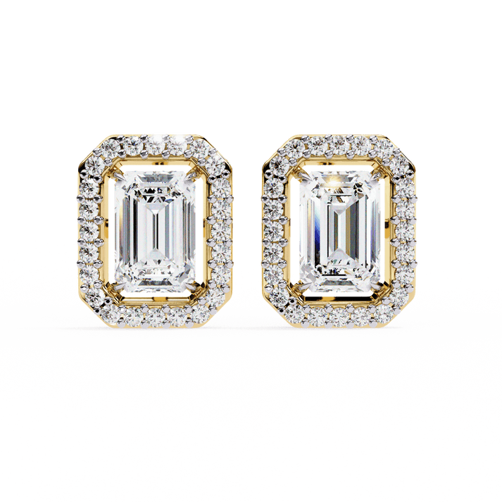 lab grown diamond | moissanite Jewellery Flare Dream Lab Grown Diamond OR Moissanite Hola Earrings Yellow Gold 14K by Rabbito Jewels