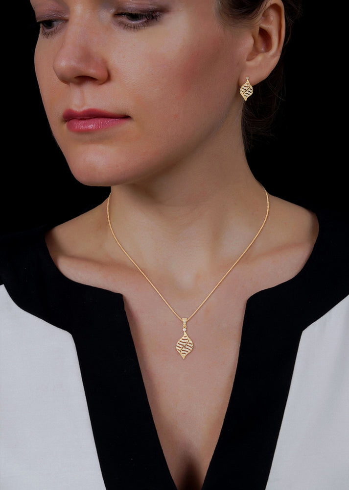 lab grown diamond | moissanite Jewellery Senco Leaf Lab Grown Diamond OR Moissanite Pendant by Rabbito Jewels