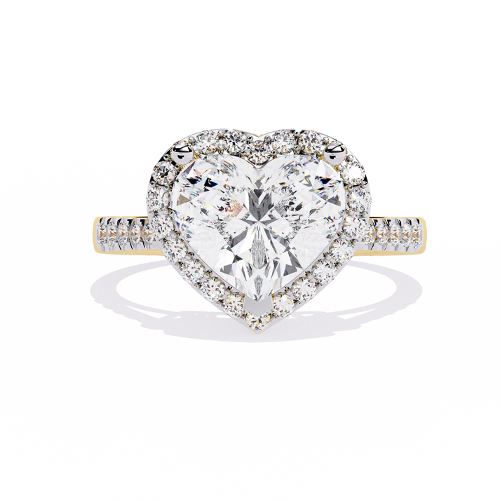 lab grown diamond | moissanite Jewellery Pinani Turkish Halo Lab Grown Diamond OR Moissanite Ring Yellow Gold 14K by Rabbito Jewels