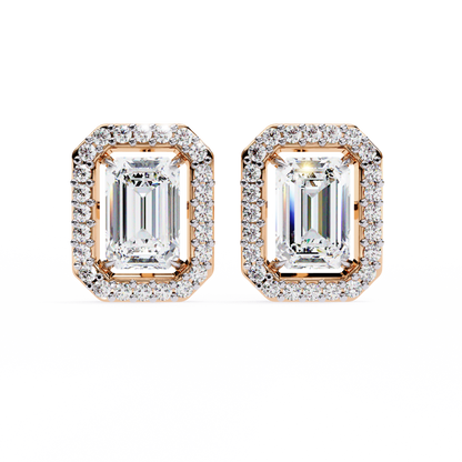 lab grown diamond | moissanite Jewellery Flare Dream Lab Grown Diamond OR Moissanite Hola Earrings Rose Gold 14K by Rabbito Jewels