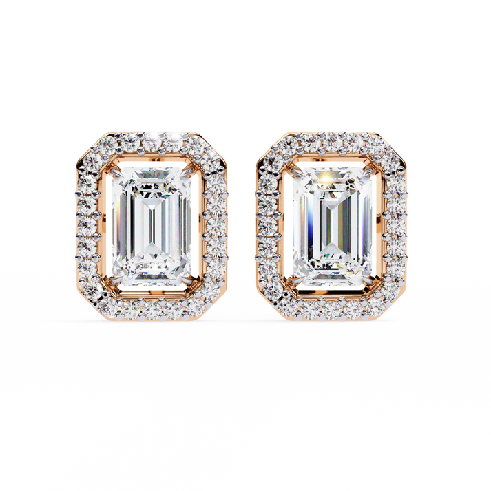 lab grown diamond | moissanite Jewellery Flare Dream Lab Grown Diamond OR Moissanite Hola Earrings Rose Gold 14K by Rabbito Jewels