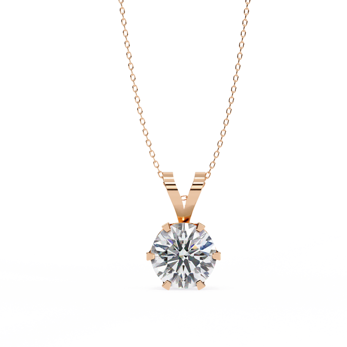 lab grown diamond | moissanite Jewellery Starlight Spiral Lab Grown Diamond OR Moissanite Pendant Rose Gold 18K by Rabbito Jewels