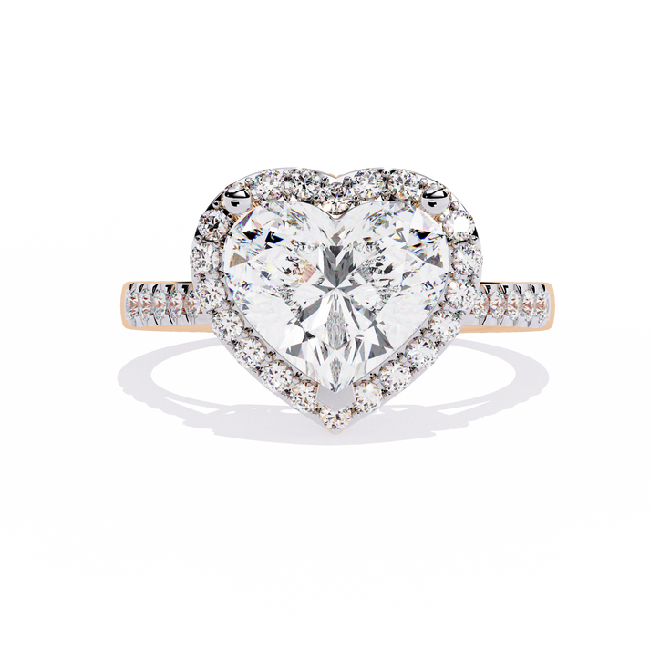 lab grown diamond | moissanite Jewellery Pinani Turkish Halo Lab Grown Diamond OR Moissanite Ring Rose Gold 14K by Rabbito Jewels
