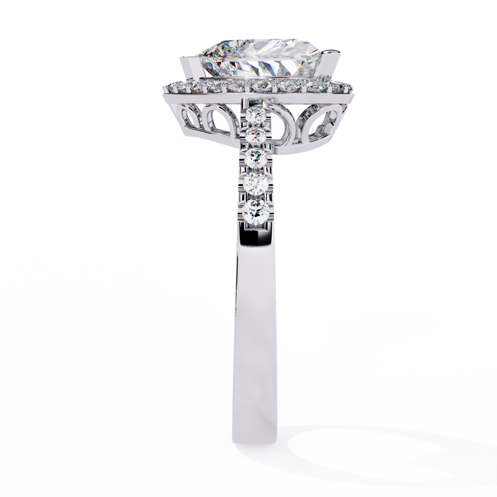 lab grown diamond | moissanite Jewellery Pinani Turkish Halo Lab Grown Diamond OR Moissanite Ring by Rabbito Jewels