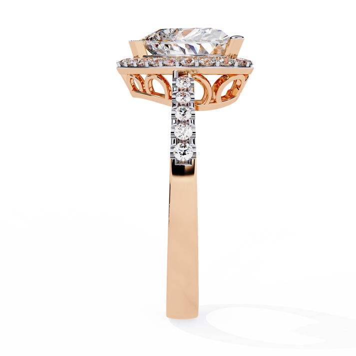 lab grown diamond | moissanite Jewellery Pinani Turkish Halo Lab Grown Diamond OR Moissanite Ring by Rabbito Jewels