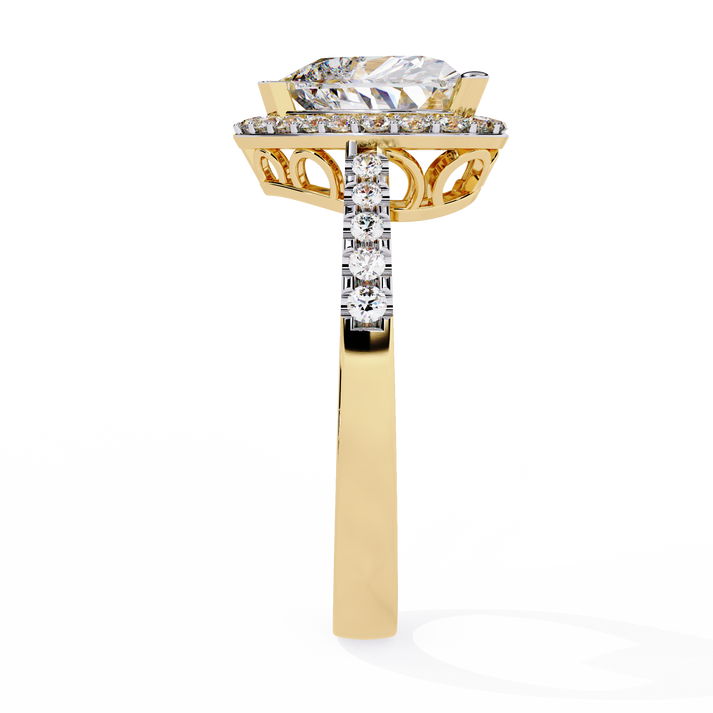 lab grown diamond | moissanite Jewellery Pinani Turkish Halo Lab Grown Diamond OR Moissanite Ring by Rabbito Jewels