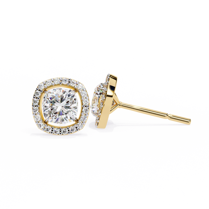 lab grown diamond | moissanite Jewellery Mystic Rain Lab Grown Diamond OR Moissanite Halo Earrings by Rabbito Jewels