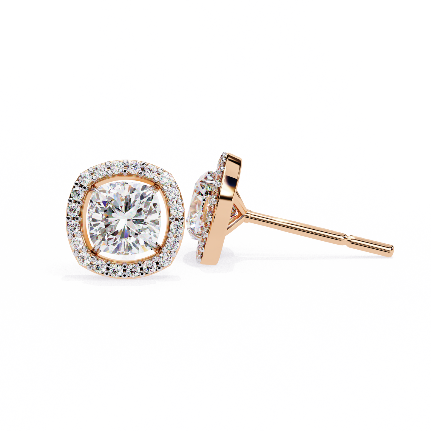 lab grown diamond | moissanite Jewellery Mystic Rain Lab Grown Diamond OR Moissanite Halo Earrings by Rabbito Jewels