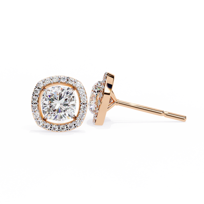 lab grown diamond | moissanite Jewellery Mystic Rain Lab Grown Diamond OR Moissanite Halo Earrings by Rabbito Jewels