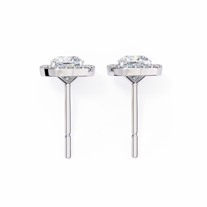 lab grown diamond | moissanite Jewellery Mystic Rain Lab Grown Diamond OR Moissanite Halo Earrings by Rabbito Jewels