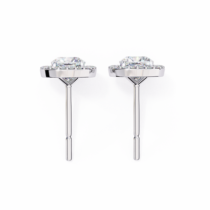 lab grown diamond | moissanite Jewellery Mystic Rain Lab Grown Diamond OR Moissanite Halo Earrings by Rabbito Jewels