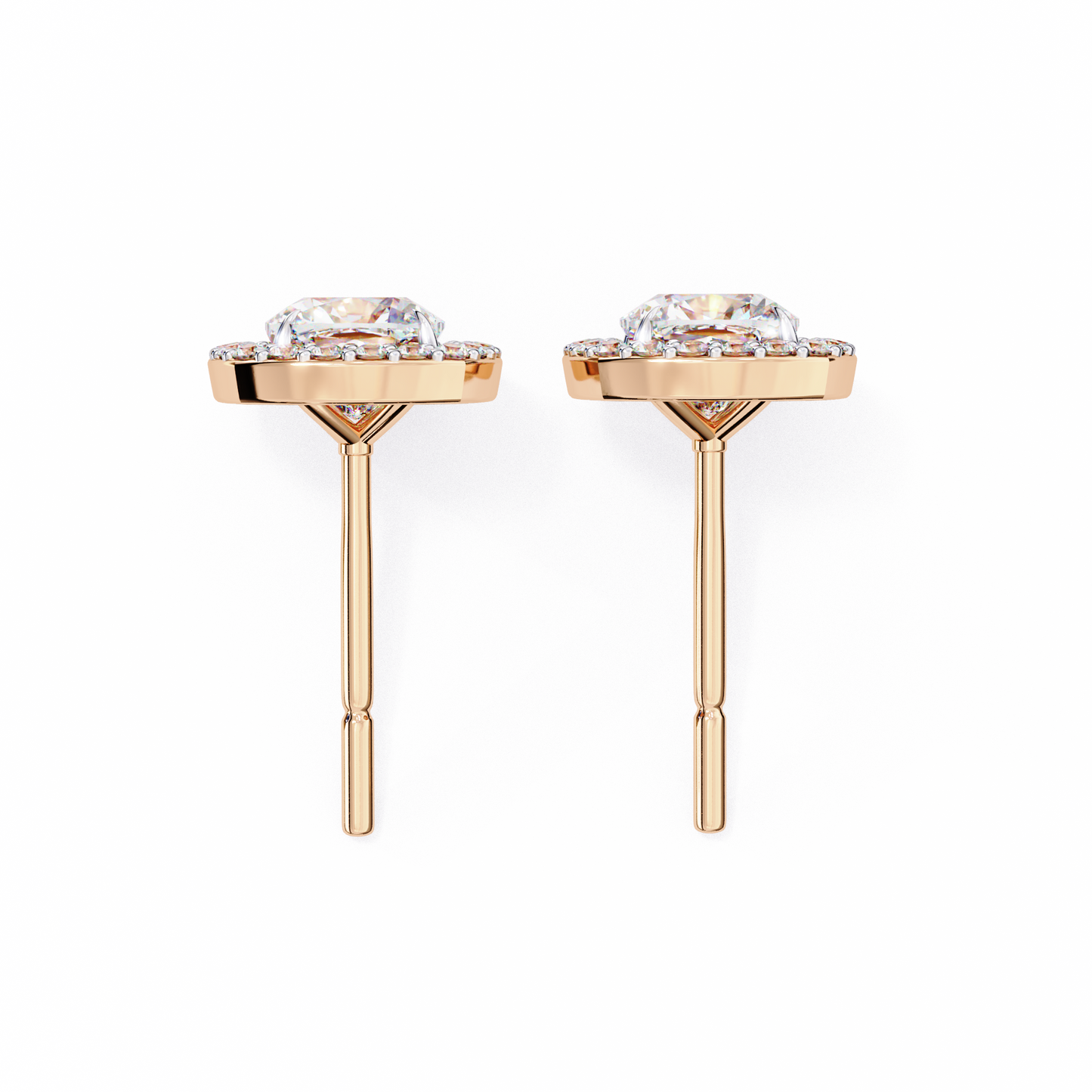 lab grown diamond | moissanite Jewellery Mystic Rain Lab Grown Diamond OR Moissanite Halo Earrings by Rabbito Jewels