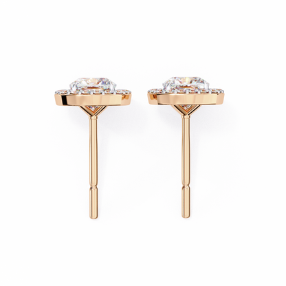 lab grown diamond | moissanite Jewellery Mystic Rain Lab Grown Diamond OR Moissanite Halo Earrings by Rabbito Jewels