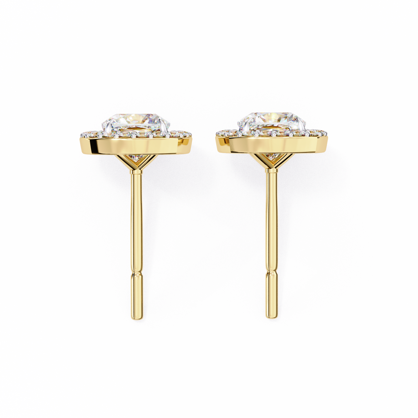 lab grown diamond | moissanite Jewellery Mystic Rain Lab Grown Diamond OR Moissanite Halo Earrings by Rabbito Jewels