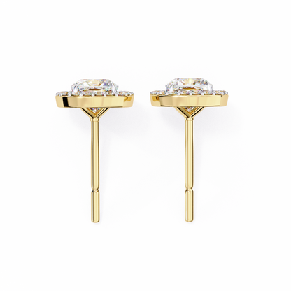 lab grown diamond | moissanite Jewellery Mystic Rain Lab Grown Diamond OR Moissanite Halo Earrings by Rabbito Jewels