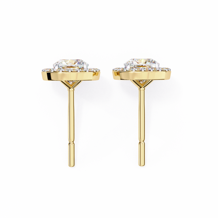 lab grown diamond | moissanite Jewellery Mystic Rain Lab Grown Diamond OR Moissanite Halo Earrings by Rabbito Jewels