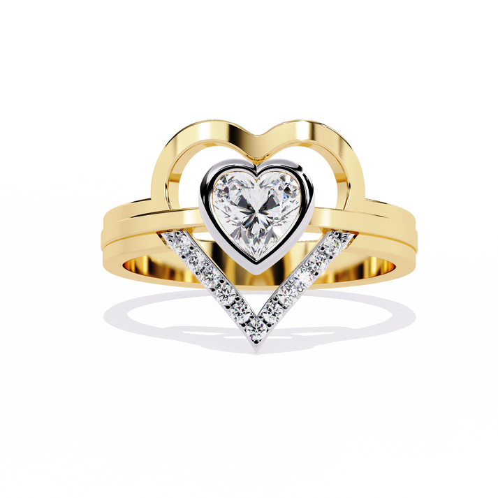 lab grown diamond | moissanite Jewellery Tamaki Heart Cut Lab Grown Diamond OR Moissanite Ring Yellow Gold 18K by Rabbito Jewels