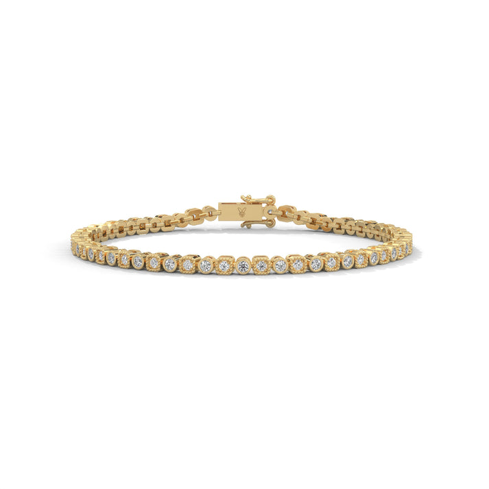 lab grown diamond | moissanite Jewellery Tennis Bolt Lab Grown Diamond OR Moissanite Bracelet Yellow Gold 18K by Rabbito Jewels