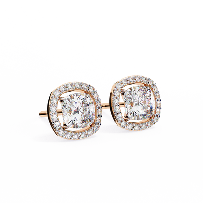 lab grown diamond | moissanite Jewellery Mystic Rain Lab Grown Diamond OR Moissanite Halo Earrings by Rabbito Jewels