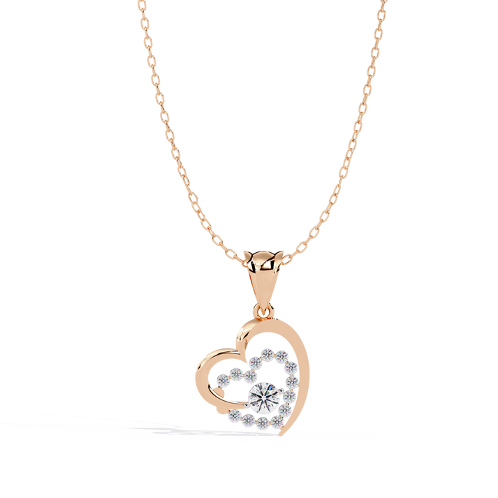 lab grown diamond | moissanite Jewellery Fourteen Star Lab Grown Diamond OR Moissanite Pendant Rose Gold 18K by Rabbito Jewels