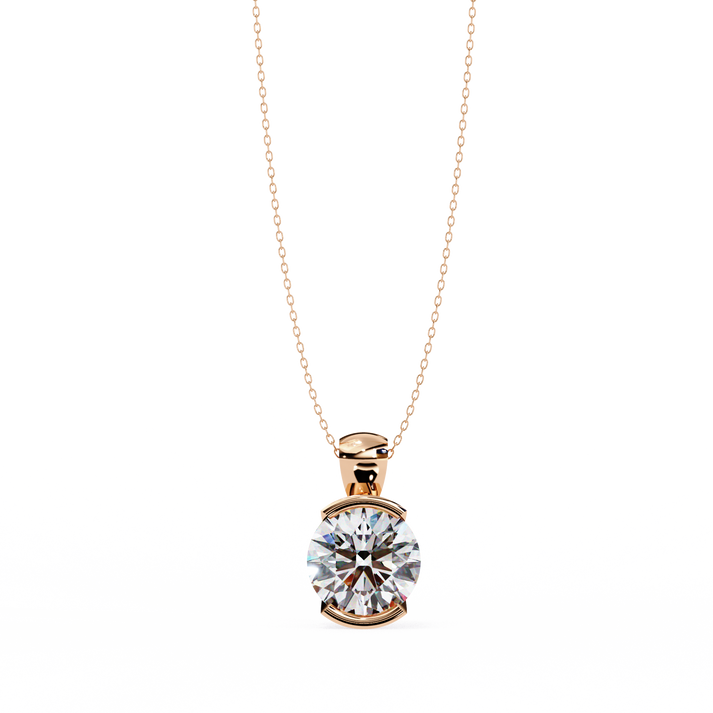 lab grown diamond | moissanite Jewellery Charlotte Lab Grown Diamond OR Moissanite Pendant Rose Gold 14K by Rabbito Jewels