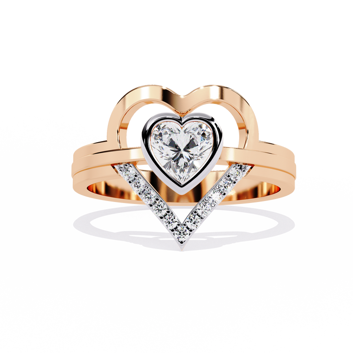 lab grown diamond | moissanite Jewellery Tamaki Heart Cut Lab Grown Diamond OR Moissanite Ring Rose Gold 18K by Rabbito Jewels