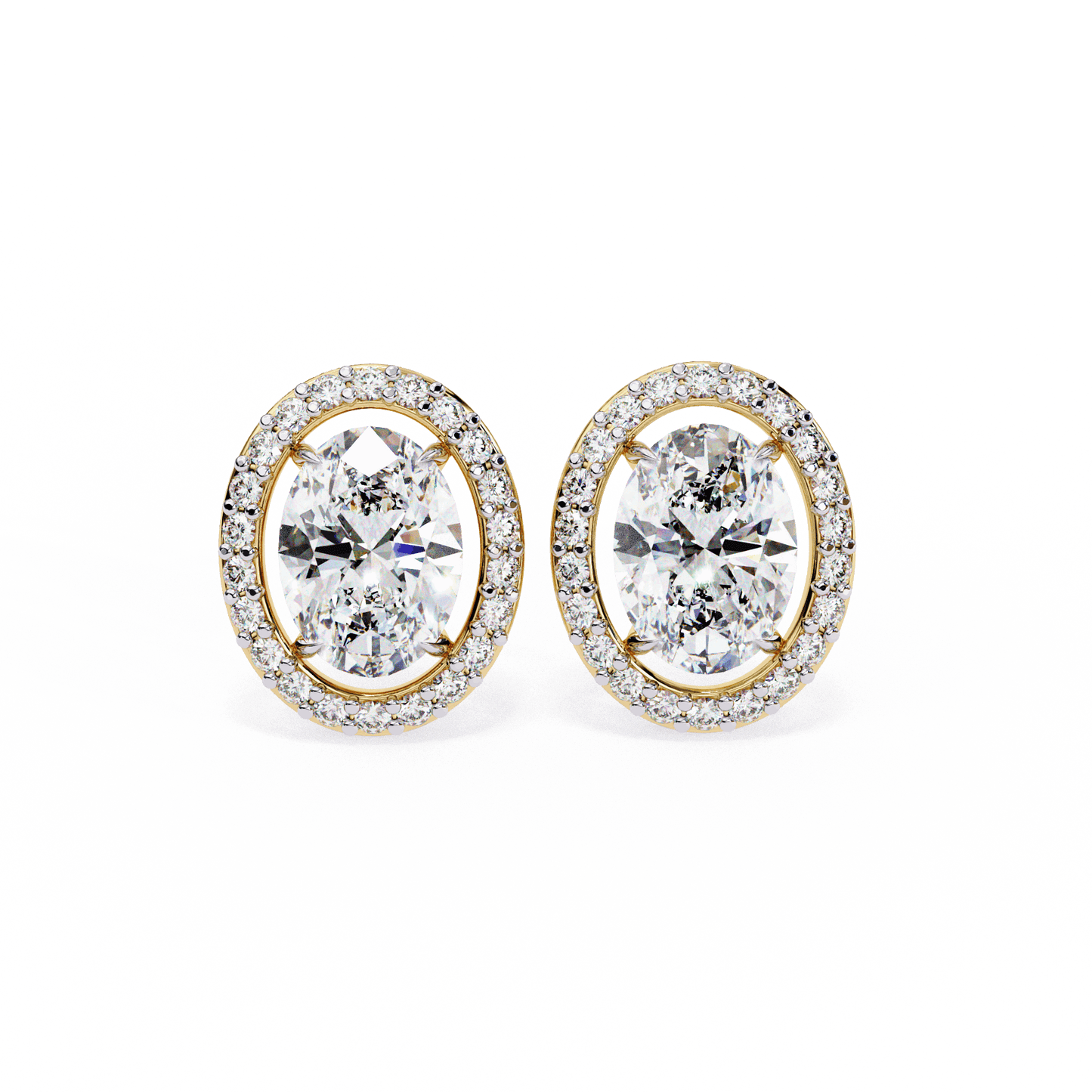 lab grown diamond | moissanite Jewellery Enchanted Teardrop Lab Grown OR Moissanite Oval Stud Earrings Yellow Gold 18K by Rabbito Jewels
