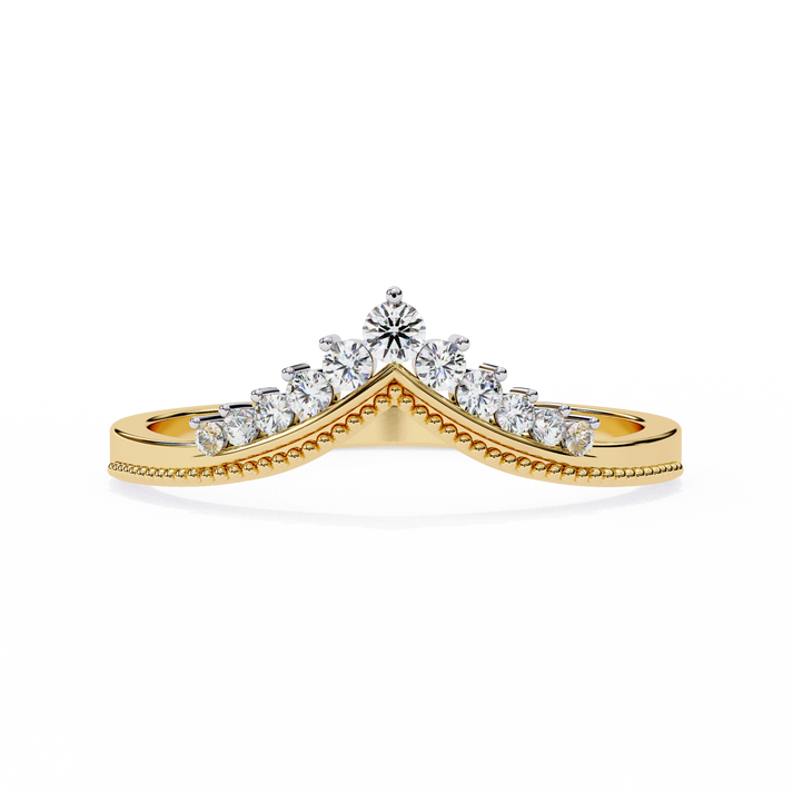 lab grown diamond | moissanite Jewellery Chevron Lab Grown Diamond OR Moissanite Ring Yellow Gold 14K by Rabbito Jewels