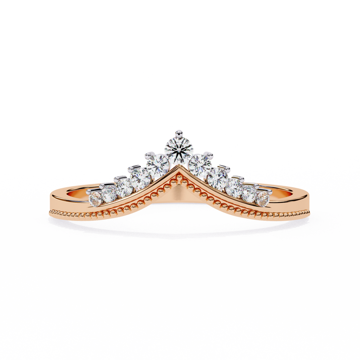 lab grown diamond | moissanite Jewellery Chevron Lab Grown Diamond OR Moissanite Ring Rose Gold 14K by Rabbito Jewels