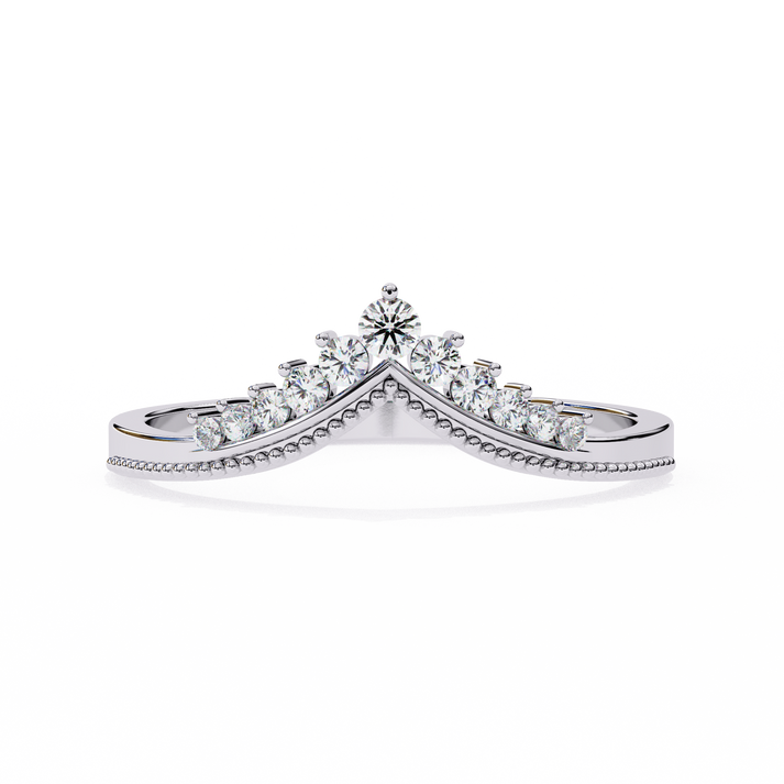 lab grown diamond | moissanite Jewellery Chevron Lab Grown Diamond OR Moissanite Ring Silver by Rabbito Jewels