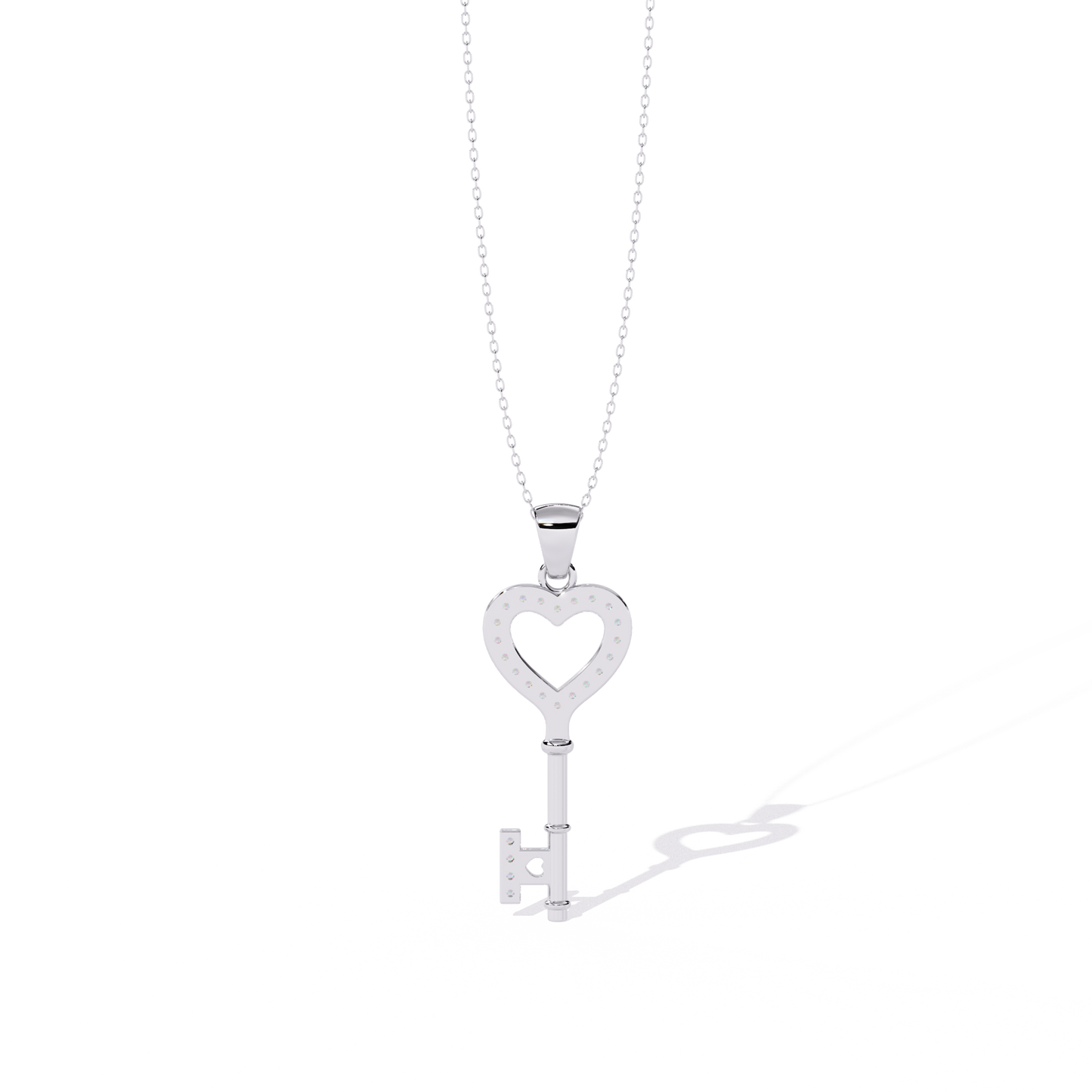 lab grown diamond | moissanite Jewellery Heart Key Lab Grown Diamond OR Moissanite Pendant by Rabbito Jewels