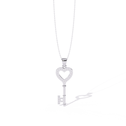lab grown diamond | moissanite Jewellery Heart Key Lab Grown Diamond OR Moissanite Pendant by Rabbito Jewels