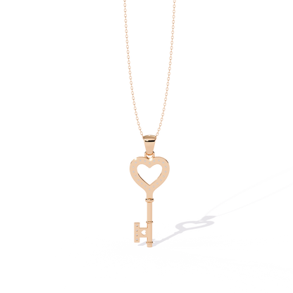 lab grown diamond | moissanite Jewellery Heart Key Lab Grown Diamond OR Moissanite Pendant by Rabbito Jewels