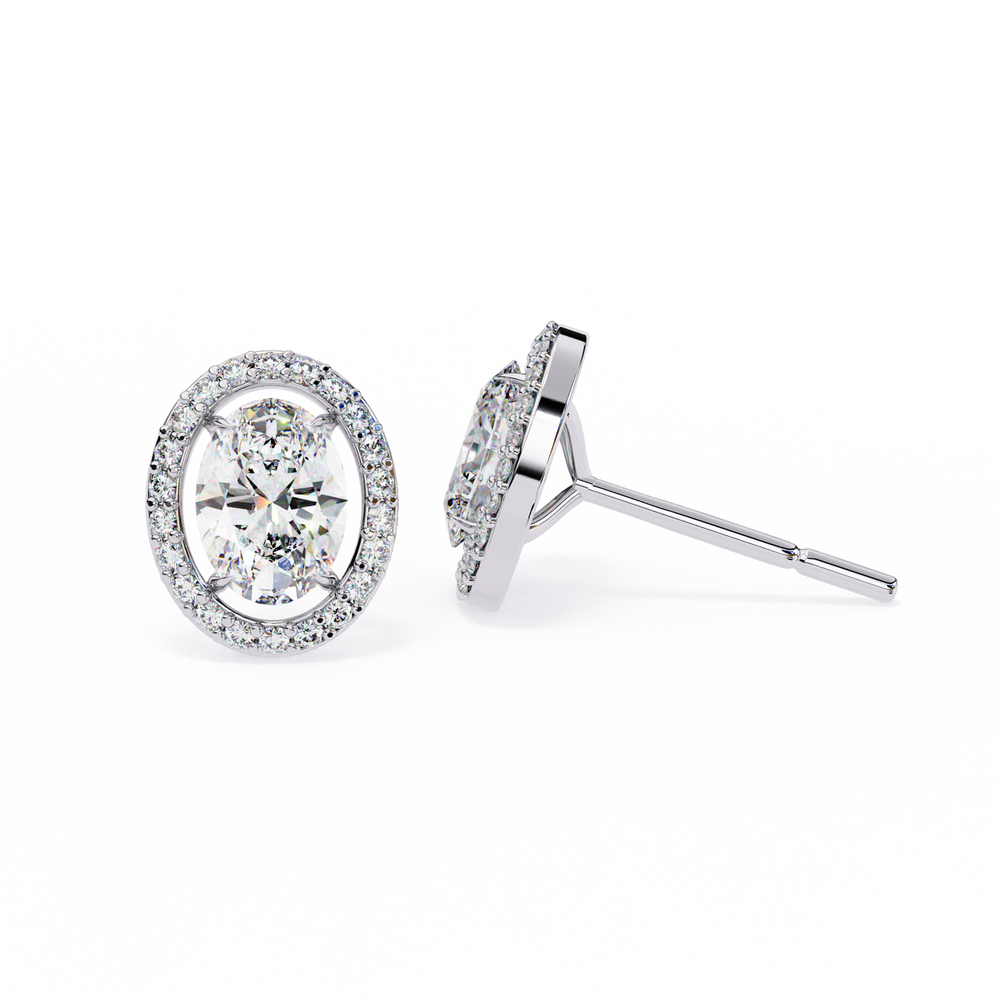lab grown diamond | moissanite Jewellery Enchanted Teardrop Lab Grown OR Moissanite Oval Stud Earrings by Rabbito Jewels
