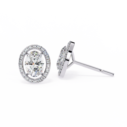 lab grown diamond | moissanite Jewellery Enchanted Teardrop Lab Grown OR Moissanite Oval Stud Earrings by Rabbito Jewels