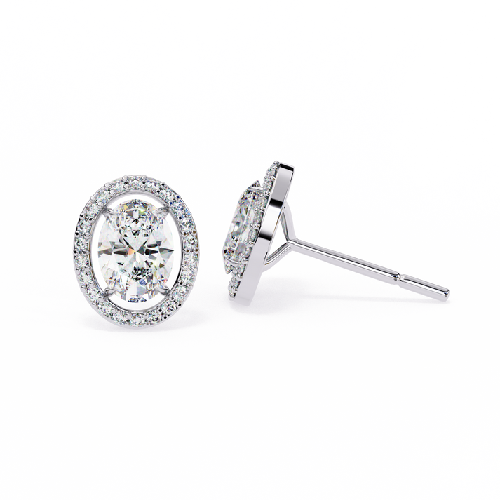 lab grown diamond | moissanite Jewellery Enchanted Teardrop Lab Grown OR Moissanite Oval Stud Earrings by Rabbito Jewels