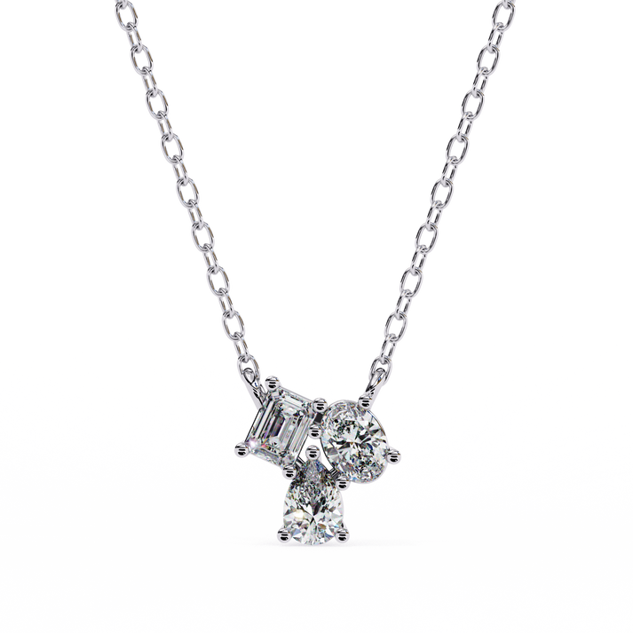 lab grown diamond | moissanite Jewellery Colette Lab Grown Diamond OR Moissanite Pendant Silver by Rabbito Jewels