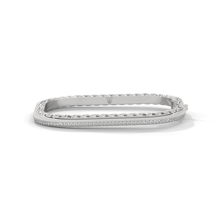 lab grown diamond | moissanite Jewellery Cuff Square Lab Grown Diamond OR Moissanite Bracelet Silver by Rabbito Jewels