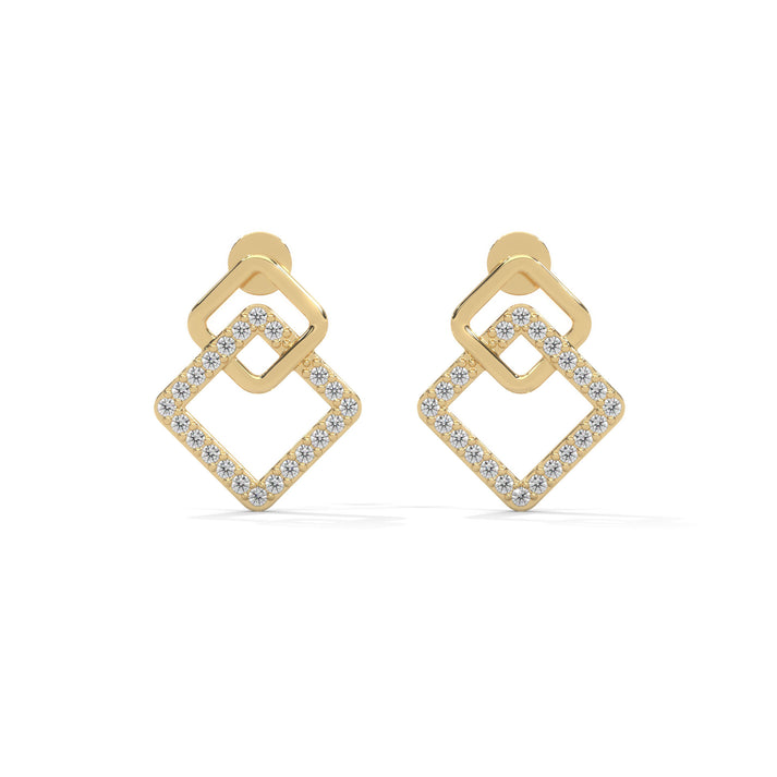lab grown diamond | moissanite Jewellery Venus Charm Lab Grown Diamond OR Moissanite Earrings Yellow Gold 14K by Rabbito Jewels