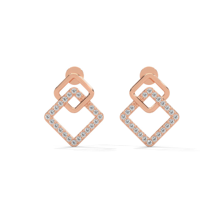 lab grown diamond | moissanite Jewellery Venus Charm Lab Grown Diamond OR Moissanite Earrings Rose Gold 14K by Rabbito Jewels