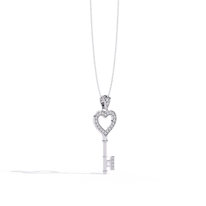 lab grown diamond | moissanite Jewellery Heart Key Lab Grown Diamond OR Moissanite Pendant by Rabbito Jewels