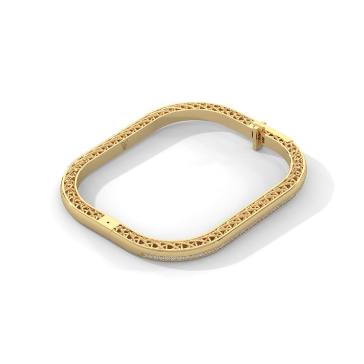 lab grown diamond | moissanite Jewellery Cuff Square Lab Grown Diamond OR Moissanite Bracelet by Rabbito Jewels