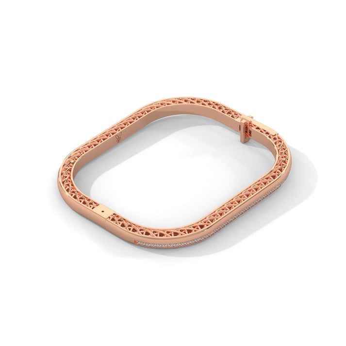 lab grown diamond | moissanite Jewellery Cuff Square Lab Grown Diamond OR Moissanite Bracelet by Rabbito Jewels