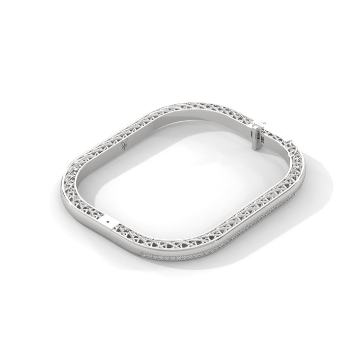 lab grown diamond | moissanite Jewellery Cuff Square Lab Grown Diamond OR Moissanite Bracelet by Rabbito Jewels