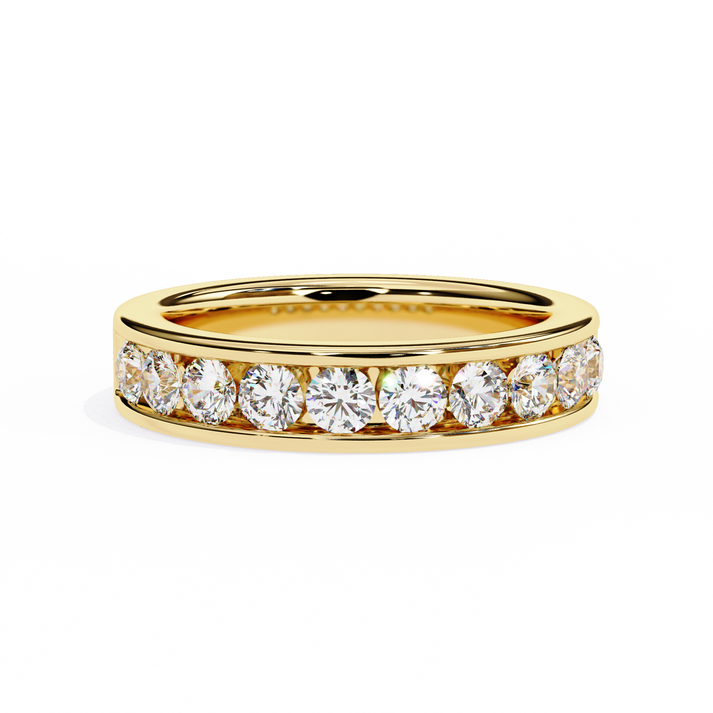 lab grown diamond | moissanite Jewellery Channel Eternity Lab Grown Diamond OR Moissanite Ring Yellow Gold 14K by Rabbito Jewels